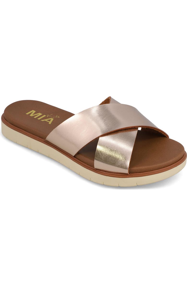 MIA Kids' Rhosey Slide Sandal, Main, color, Rose Gold