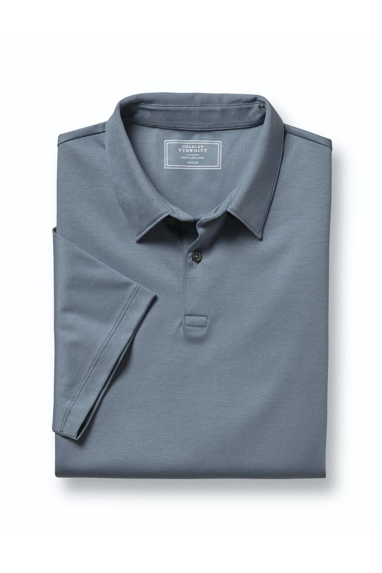 Short Sleeve Jersey Polo, Alternate, color, Denim Blue