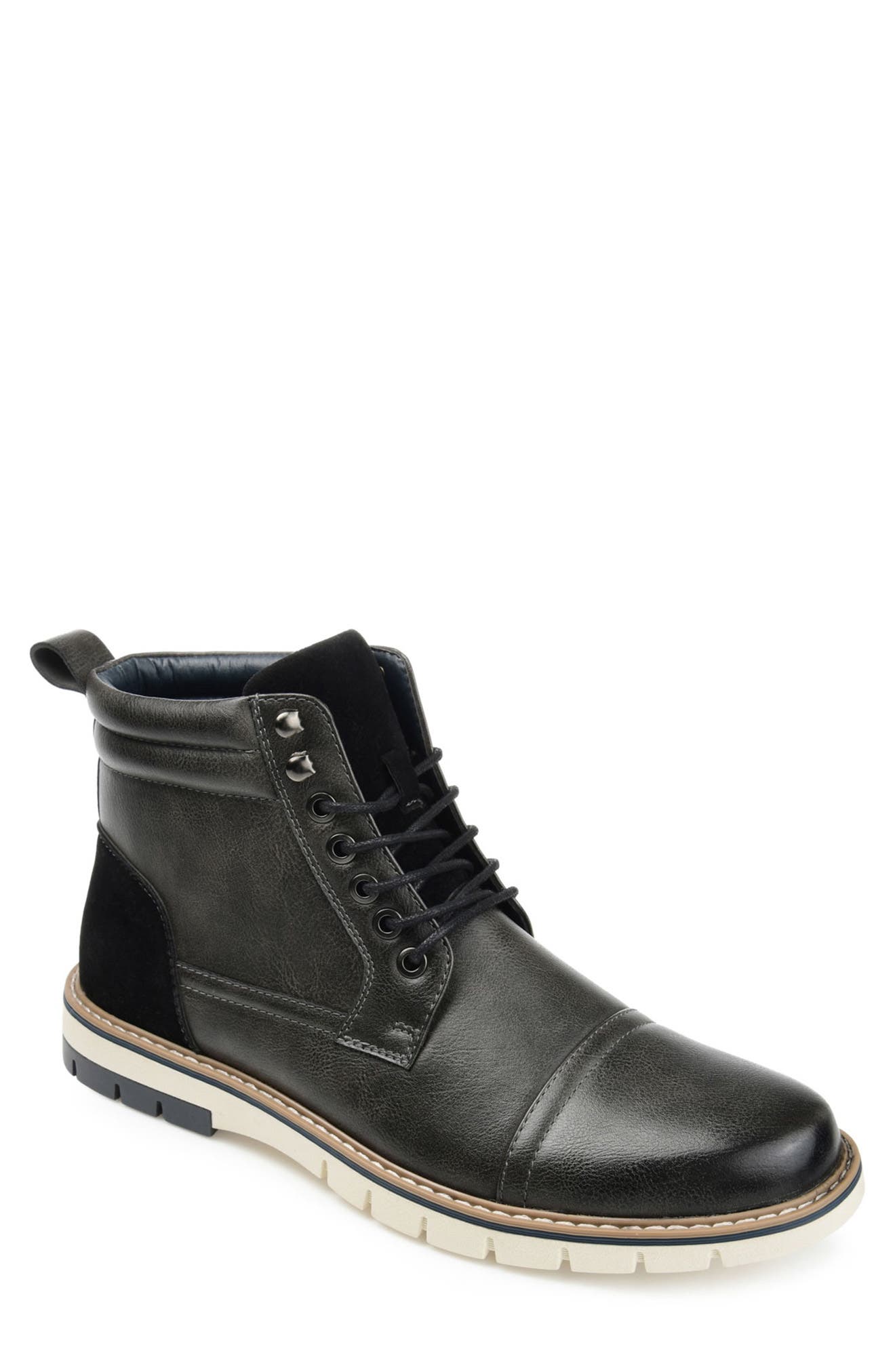 VANCE CO Lucien Vegan Leather Cap Toe Boot