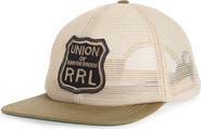 Double RL Logo Patch Mesh Snapback Trucker Hat