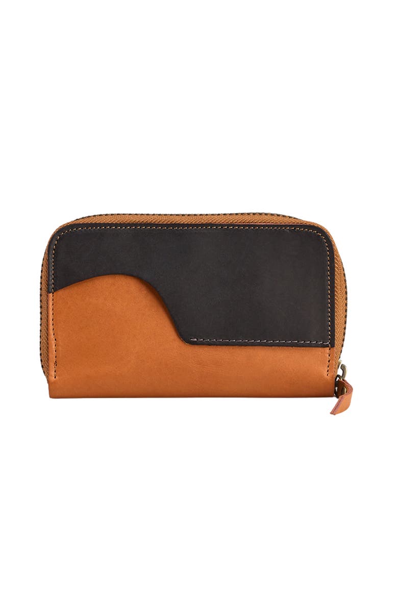 Sarep + Rose Clutch 'S' Large zip-around crossbody wallet bag, Main, color, Cinnamon Brown