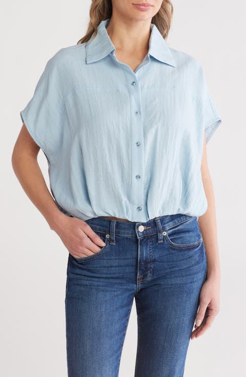 Short Sleeve Button Front Top
