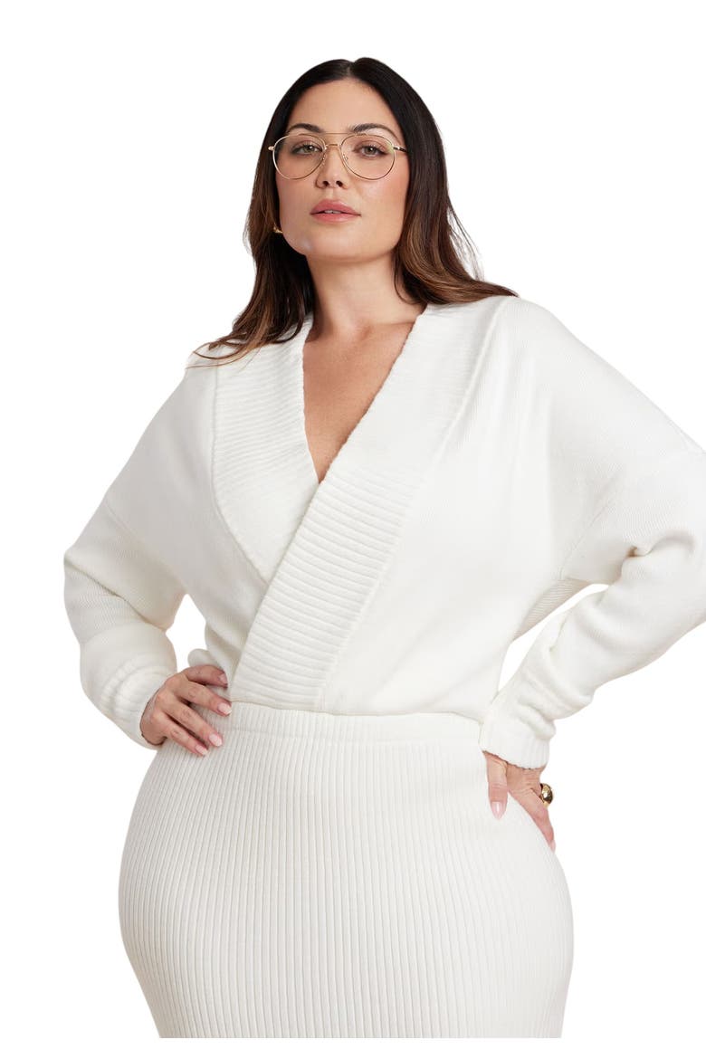 Wrap Sweater Maxi Dress, Alternate, color, COCONUT MILK