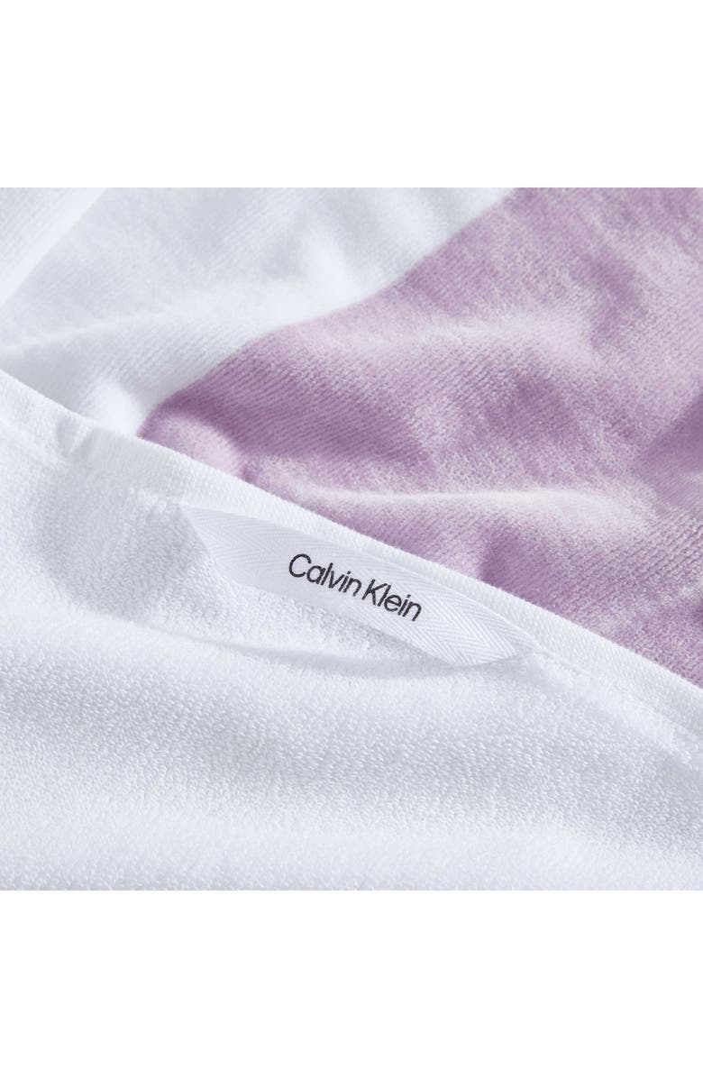 Calvin Klein Poolside Yarn Dye 2-Piece Beach Towel Set, Alternate, color, Purple Haze/ White