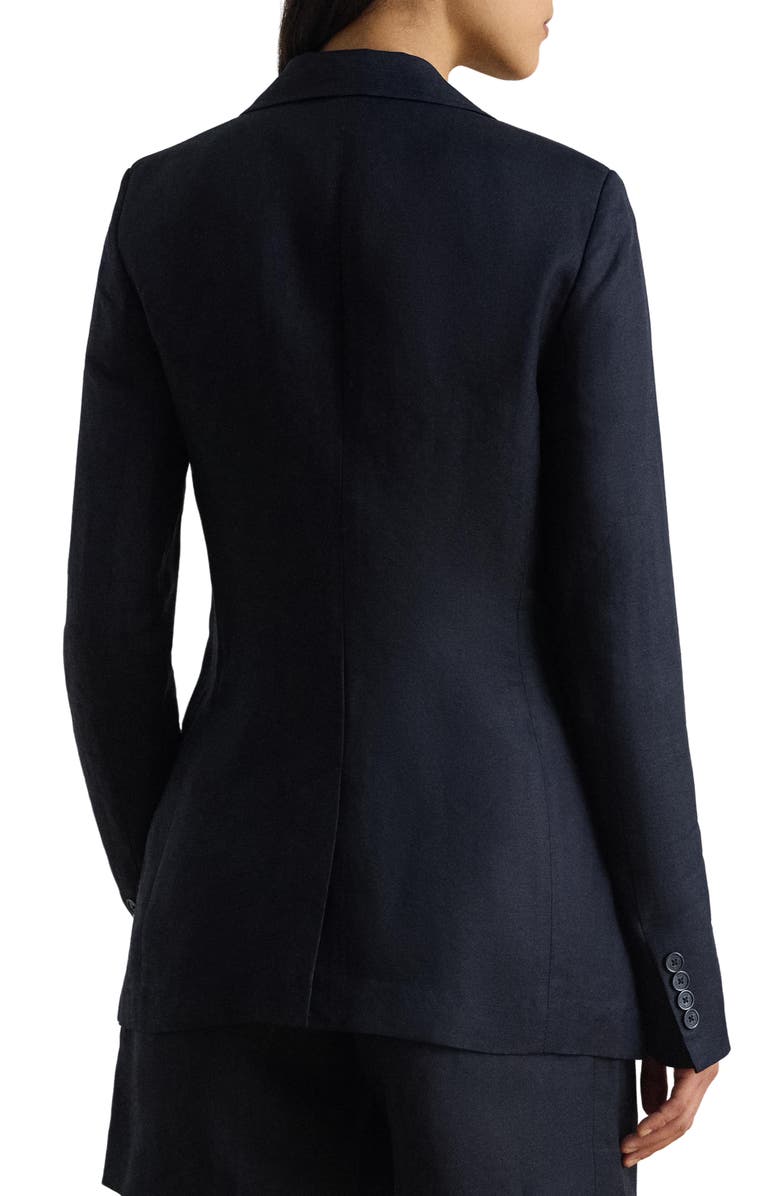 Lauren Ralph Lauren Linen Blend Blazer, Alternate, color, Lauren Navy Blue