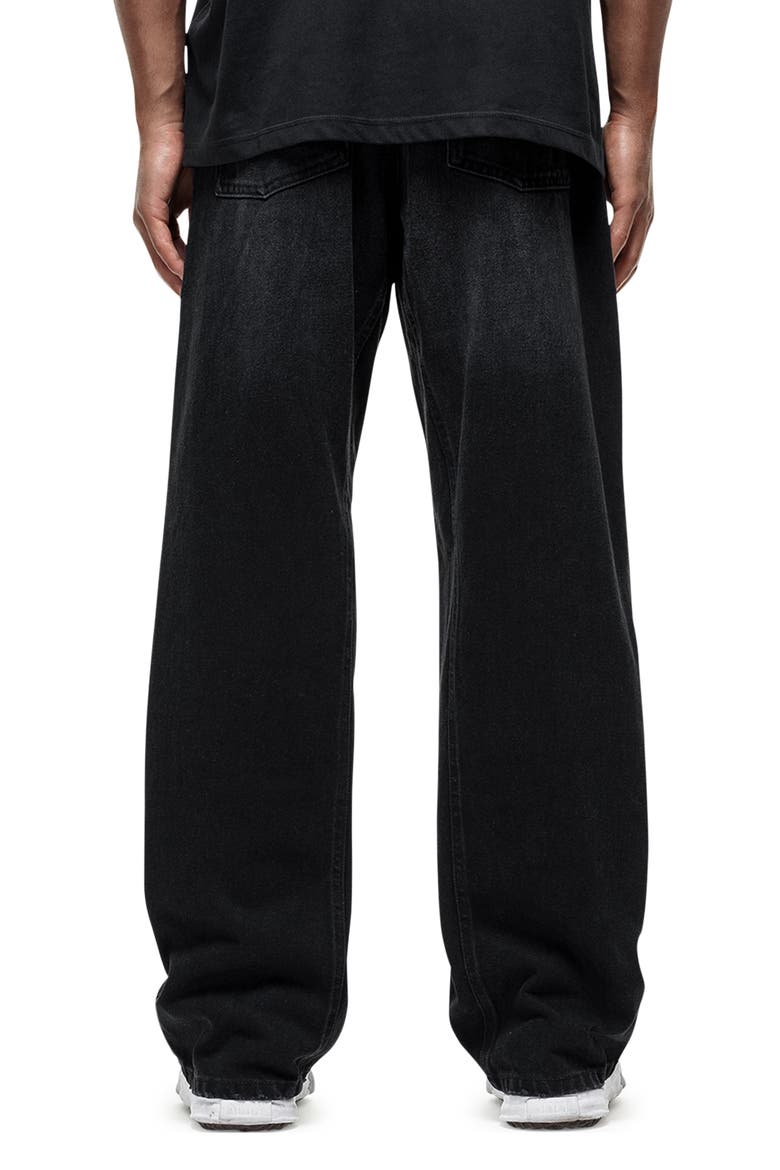 Vintage Wash Black Baggy Denim Jeans, Alternate, color, Black