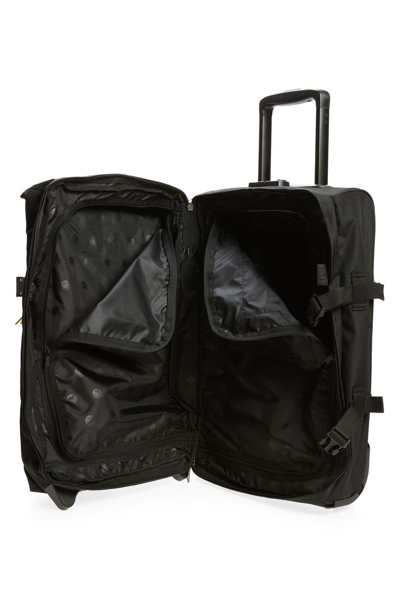 Smiley® x Eastpak Small Tranverz 19-Inch Wheeled Carry-On Suitcase, Alternate, color, SMILEYGRAFBLACK