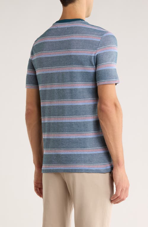 Original Penguin Stripe Bird's Eye Piqué Crewneck T-shirt In Multi