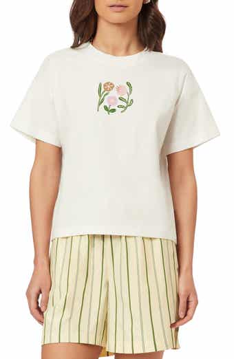 Dyed Boxy Crop Graphic T-Shirt