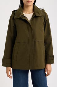 Bernardo Stand Collar Raincoat
