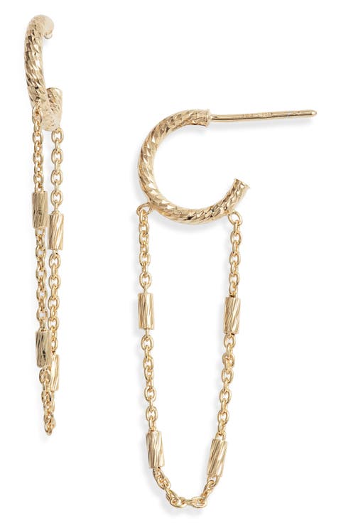 Helmut Chain Huggie Hoop Earrings