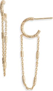 Jennifer Zeuner Helmut Chain Huggie Hoop Earrings