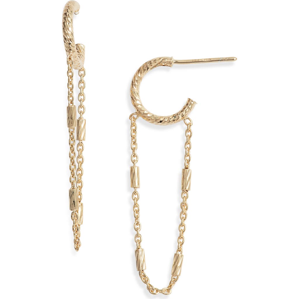 Jennifer Zeuner Helmut Chain Huggie Hoop Earrings in 14K Yellow Gold Plated Silver  product