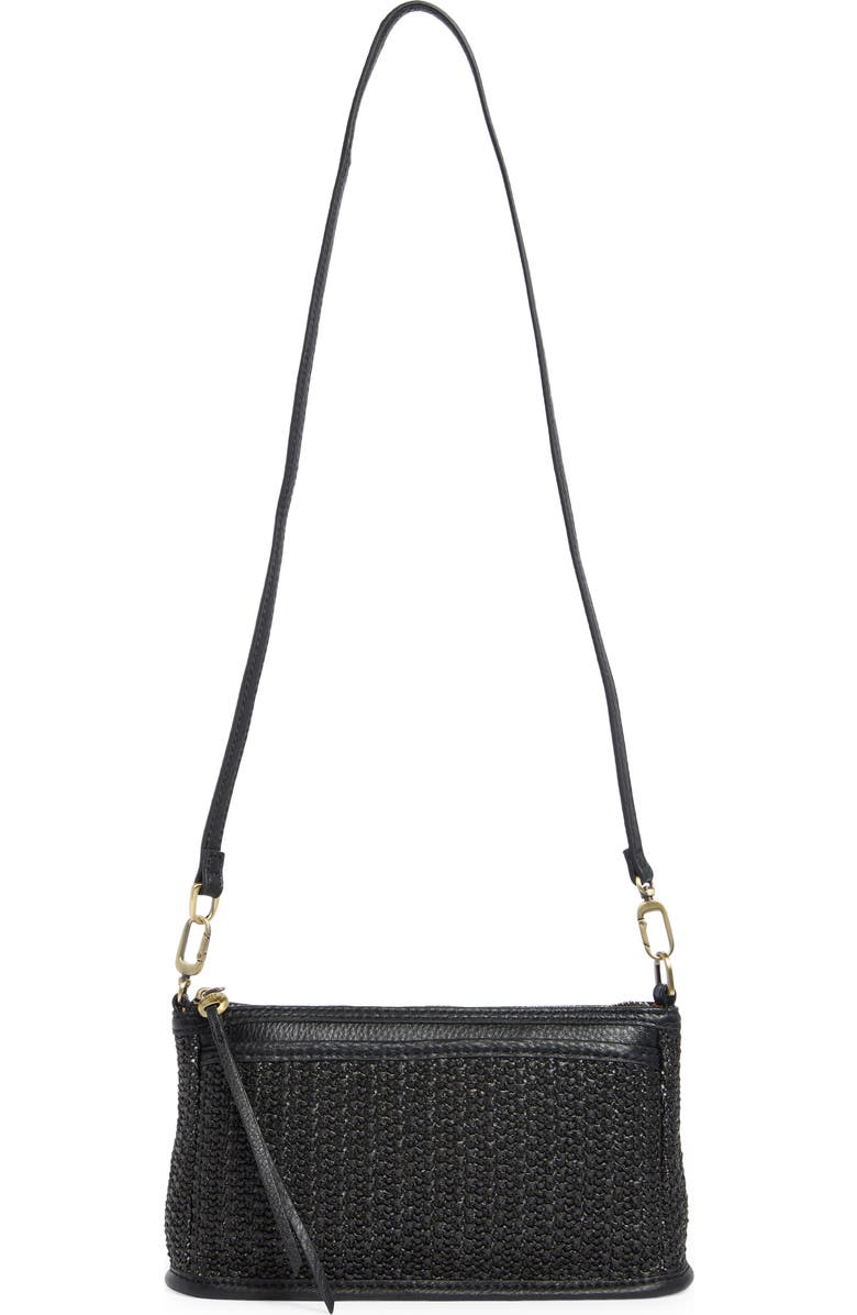 HOBO Cadence Straw Crossbody Bag, Alternate, color, Black