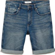 MANGO Slim Fit Denim Bermuda Shorts