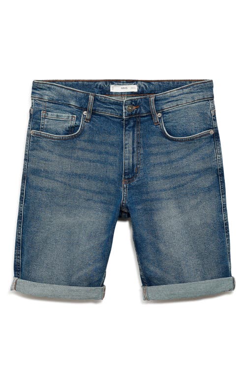 Mango Slim Fit Denim Bermuda Shorts In Blue