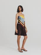 Alas Large Designer Printed Silk Scarf