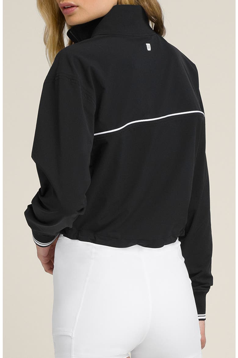 Davenport Woven Popover Quarter Zip Jacket, Alternate, color, BLACK