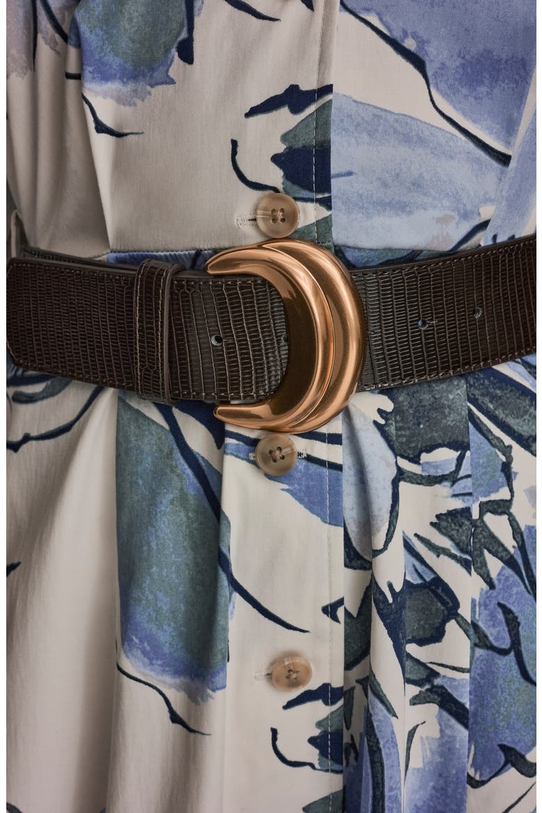 Belted Stretch Cotton Shirtdress, Alternate, color, TEMPEST MULT