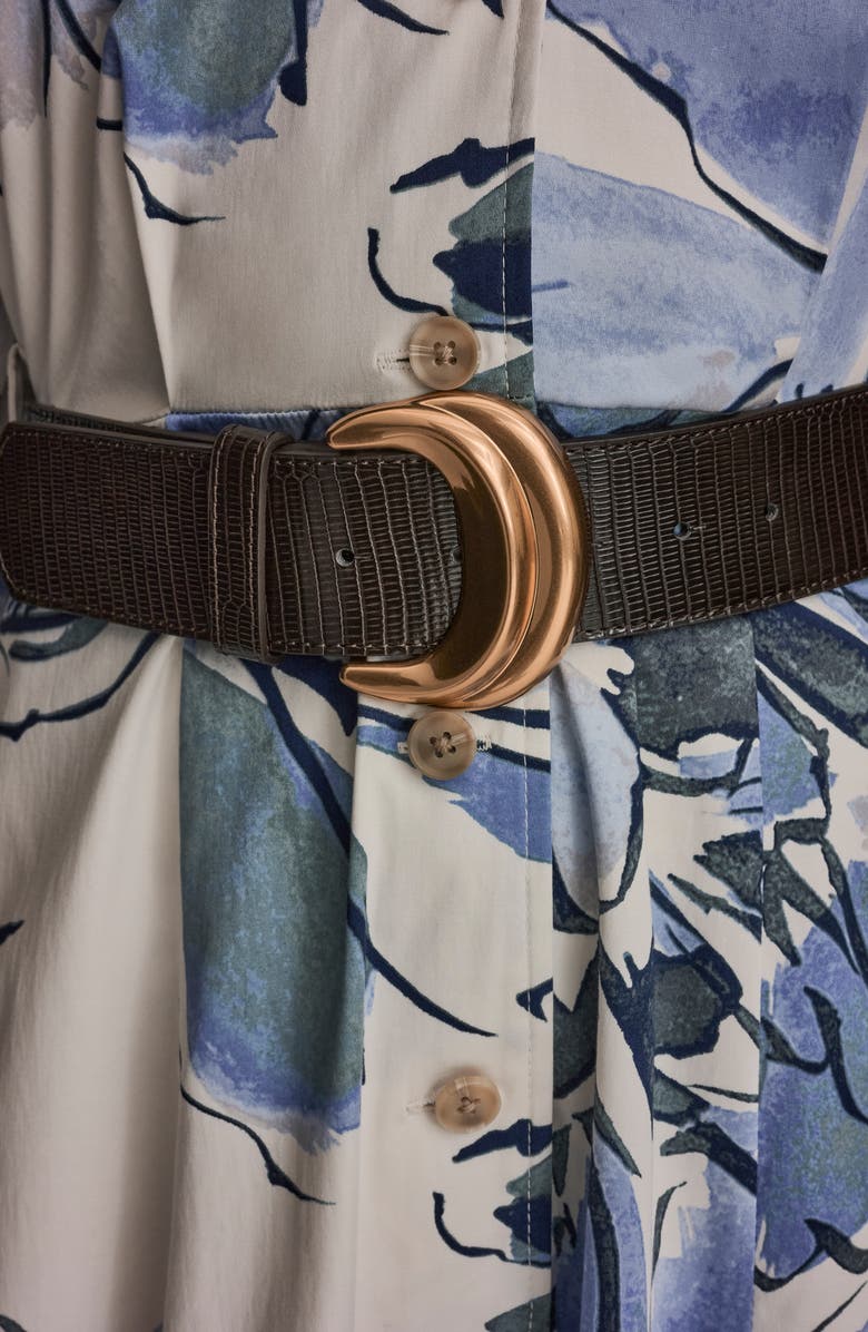 Donna Karan New York Belted Stretch Cotton Shirtdress, Alternate, color, Tempest Mult