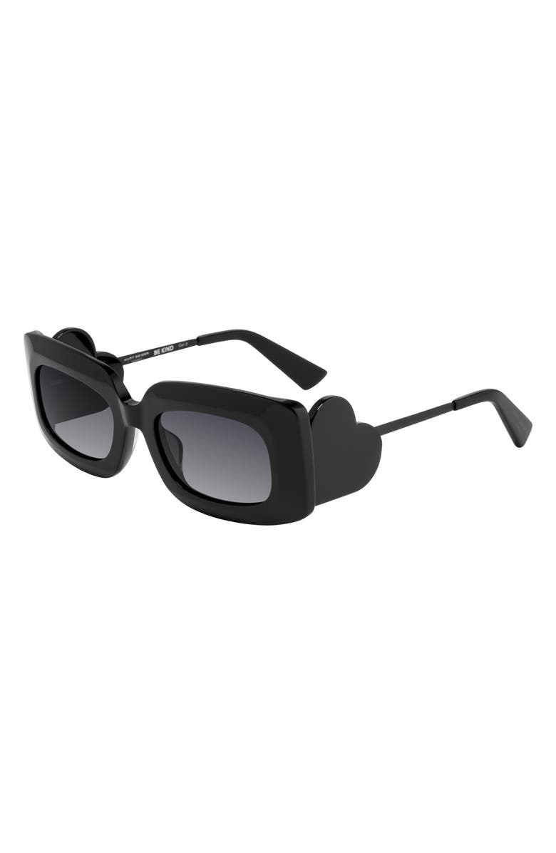 Kurt Geiger London 53mm Square Sunglasses, Alternate, color, Black/ Grey