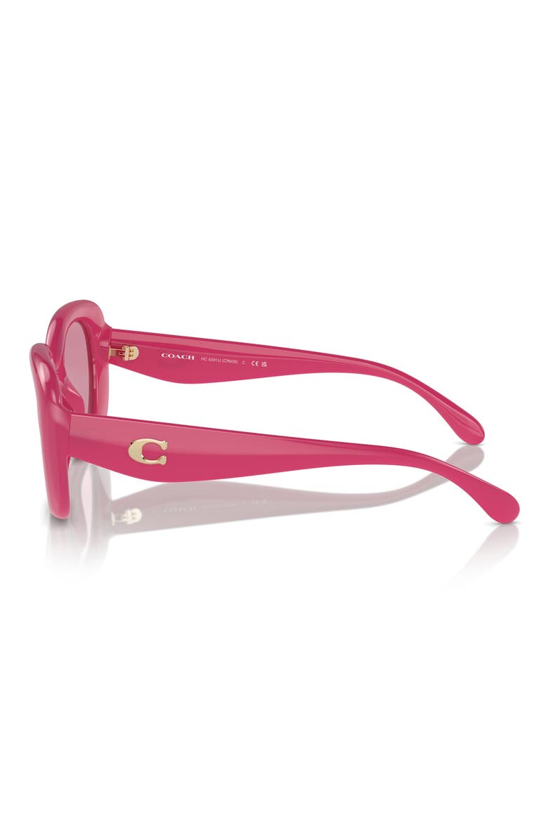 53mm Round Sunglasses, Alternate, color, PINK