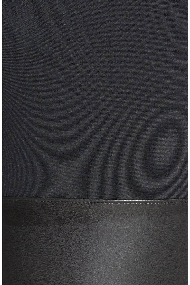 Faux Leather Leggings, Alternate, color, BLACK