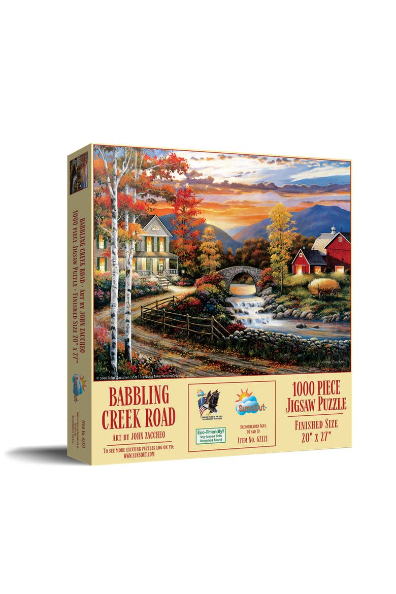 Babbling Creek Road 1000 piece Jigsaw Puzzle for Adults, Main, color, Multicolor