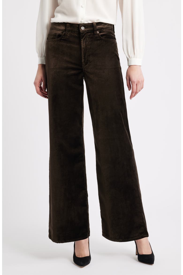 Le Slim Palazzo Velveteen Pants, Main, color, DARK CLOVE VELVET