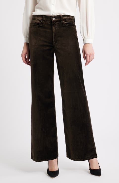 Le Slim Palazzo Velveteen Pants