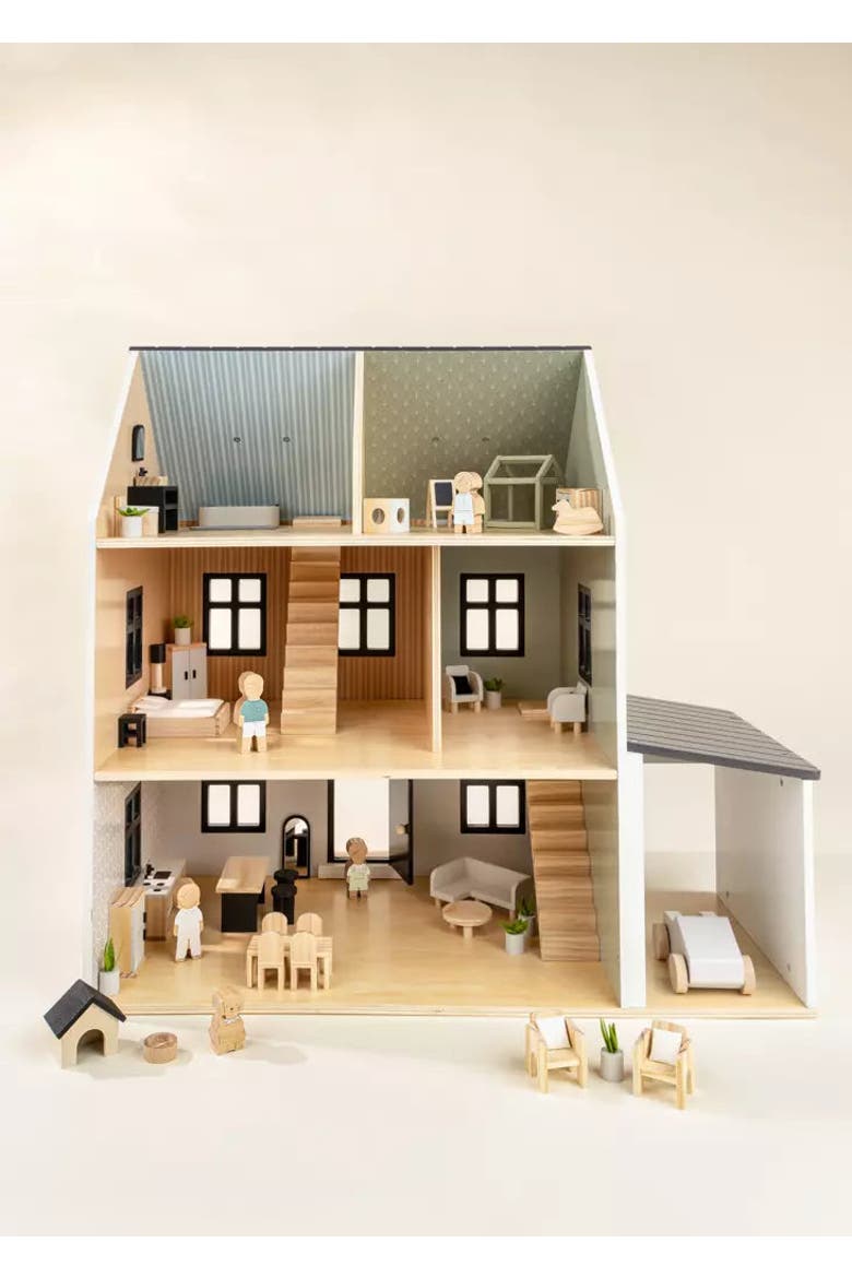 Wooden Doll House, Alternate, color, Multicolor