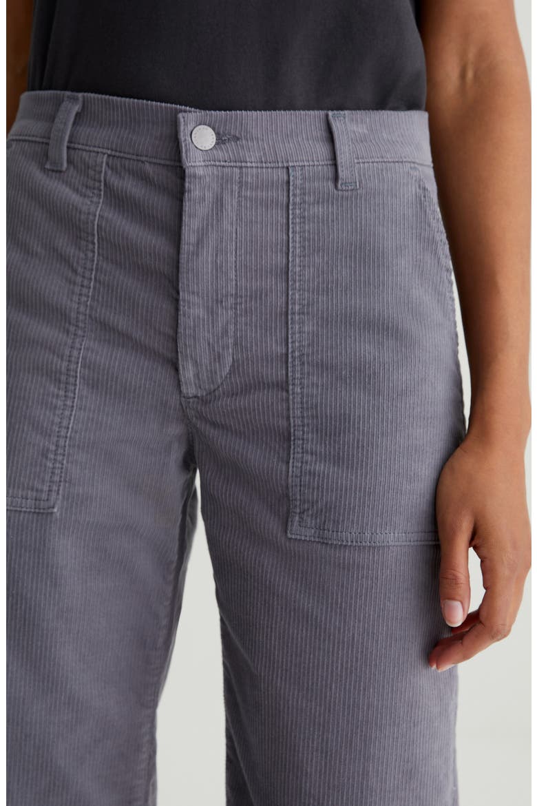 Saige Mid Rise Wide Leg Corduroy Pants, Alternate, color, GREY EMBER