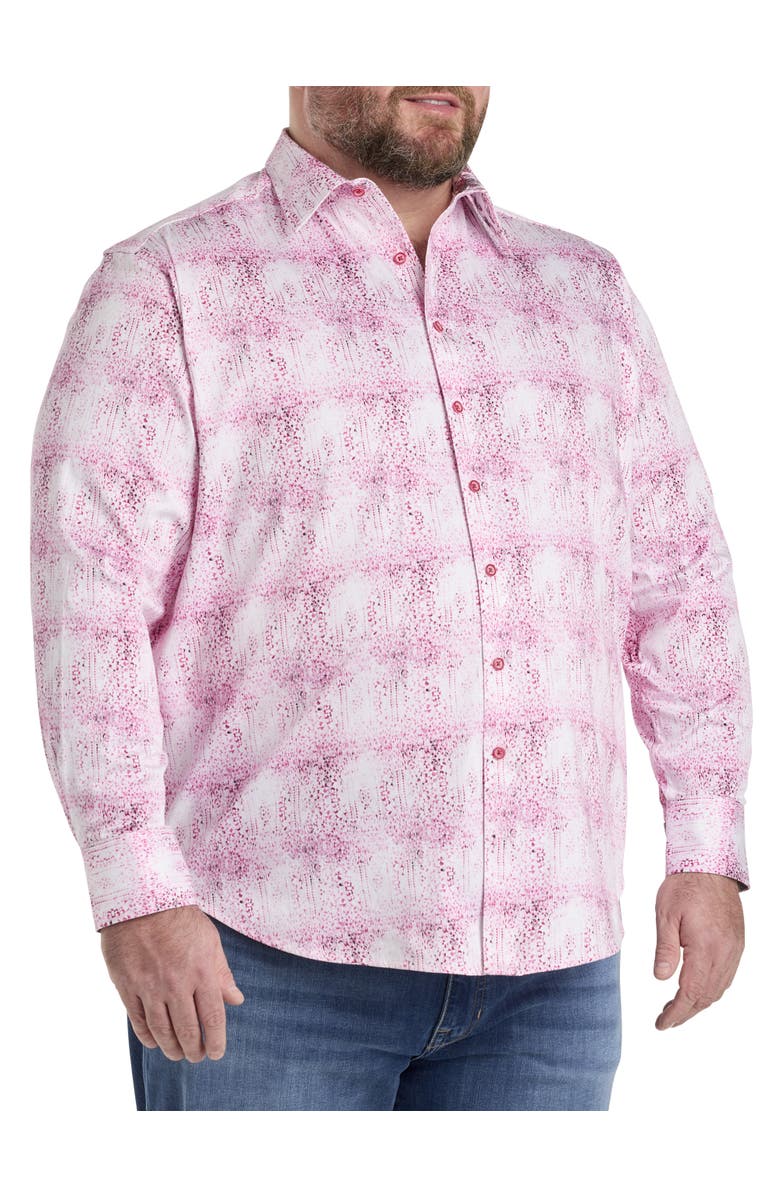 Robert Graham by Dxl Big & Tall Dreamweaver Sport Shirt, Alternate, color, Pink