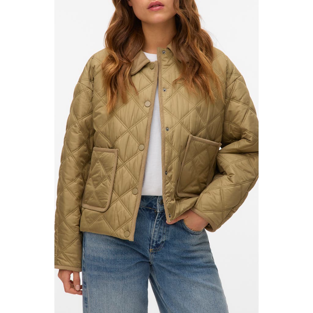 Vero Moda Minnesota Quilted Short Jacket In Blue