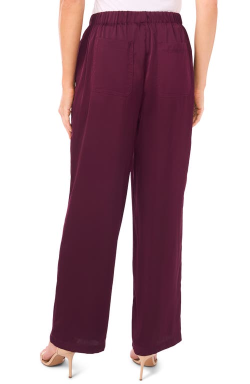 Cece Straight Leg Elastic Waist Pants In Purple