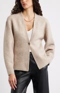 Nordstrom One-Button V-Neck Rib Cardigan