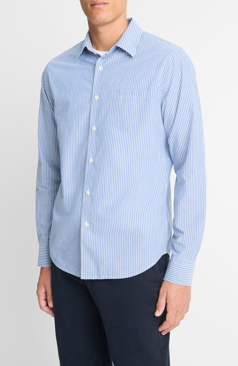 Vince Playa Stripe Poplin Button-Up Shirt, Alternate, color,