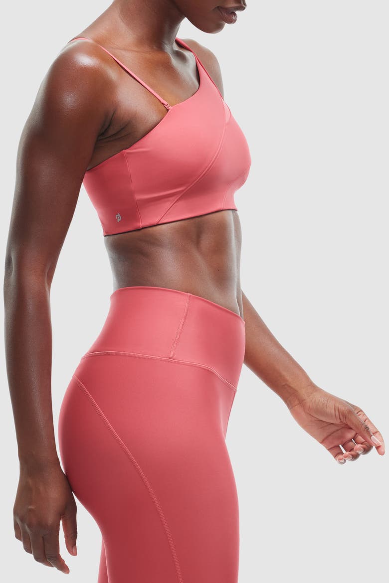 Endurance Light One Shoulder Bra, Alternate, color, Brick Red