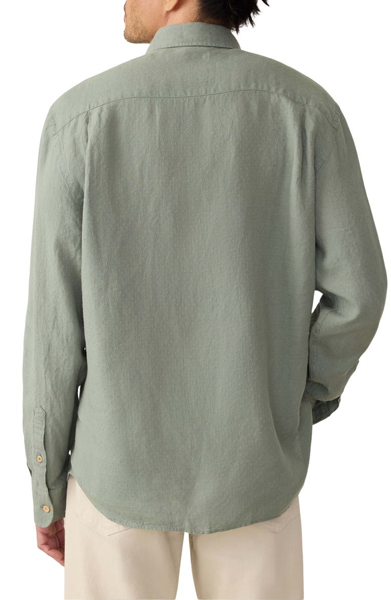 Faherty Laguna Linen Button-Up Shirt, Alternate, color, Fairfield Dobby