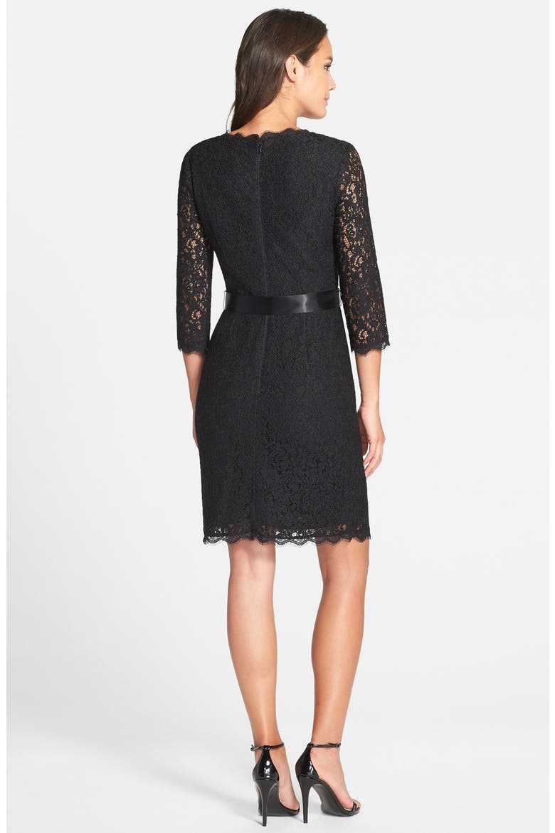 Wrap Lace Dress, Alternate, color, BLACK