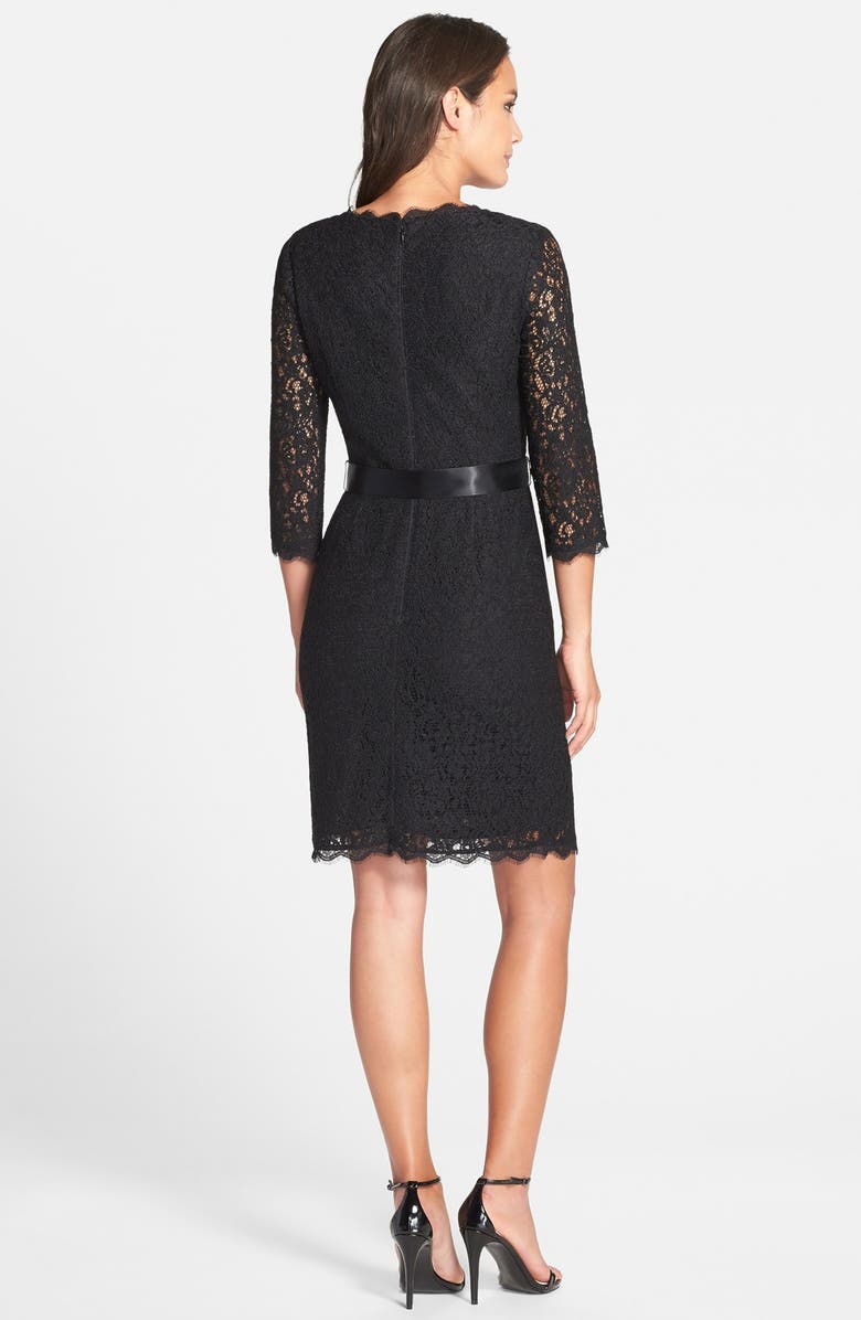 Adrianna Papell Wrap Lace Dress, Alternate, color,