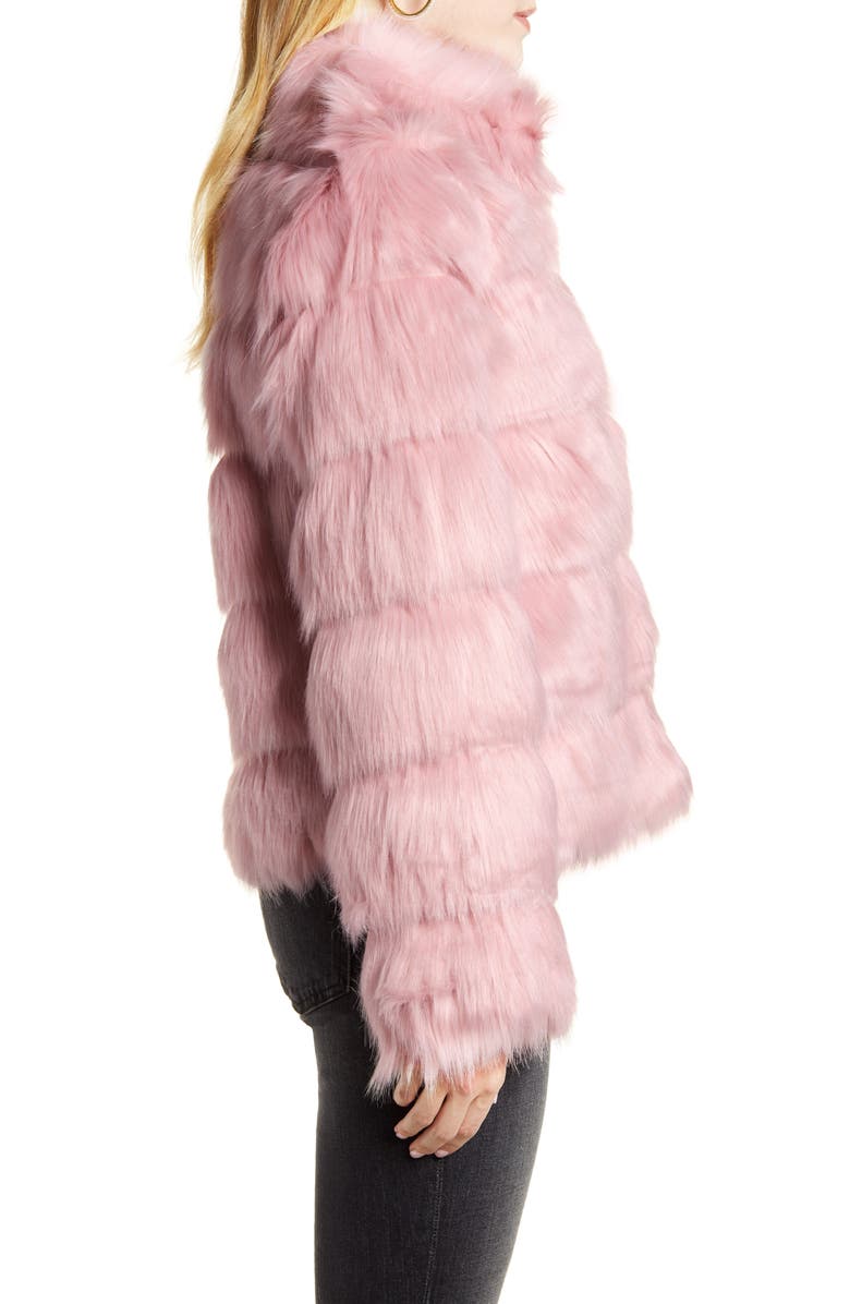 Rachel Parcell Faux Fur Tiered Coat, Alternate, color, 