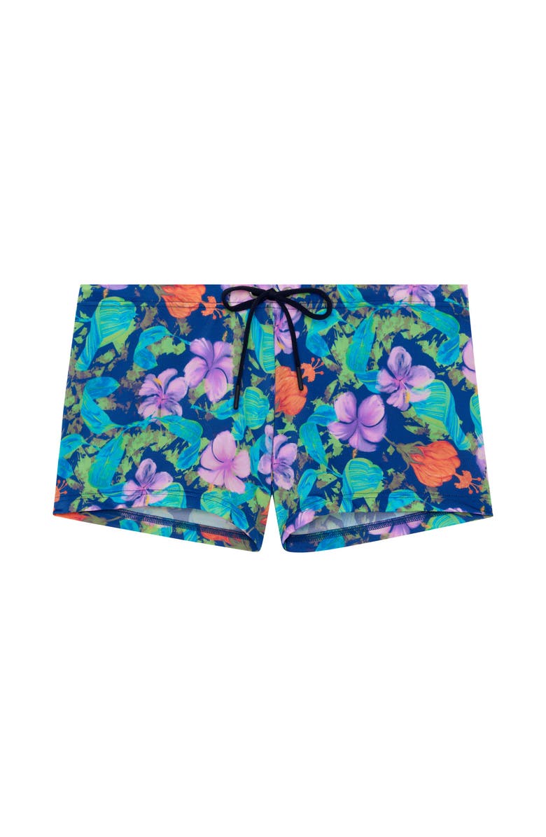HOM Balata Swim Shorts, Main, color, Navy Print