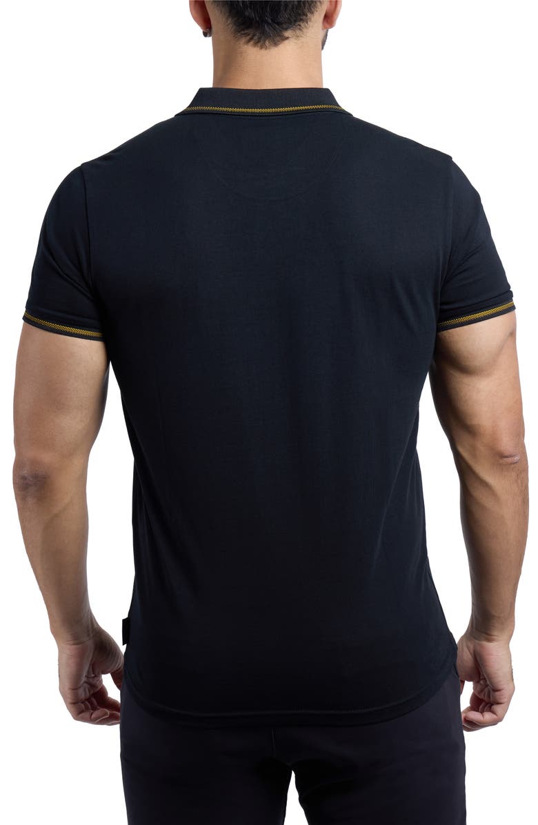 XRAY Jacquard Polo, Alternate, color, Black/ Honey Mustard