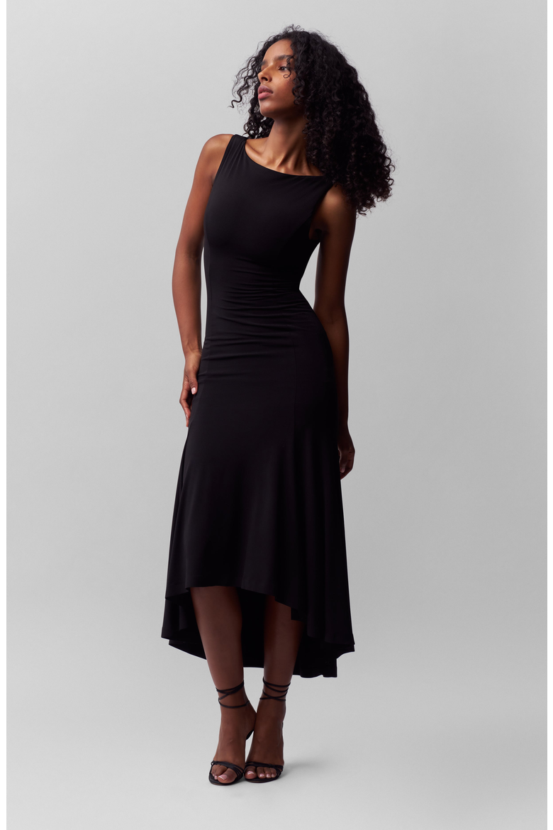 Daye Midi Dress, Alternate, color, Black