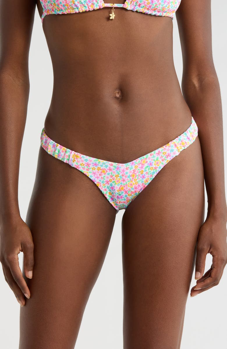 Kulani Kinis Retro Y-Cut Bikini Bottoms, Main, color, Field Trip