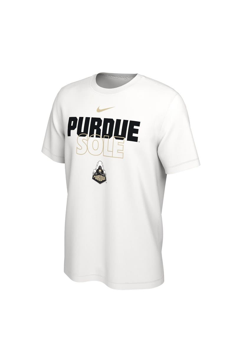 Nike White Purdue Boilermakers 2023 On Court Bench T-Shirt, Alternate, color,