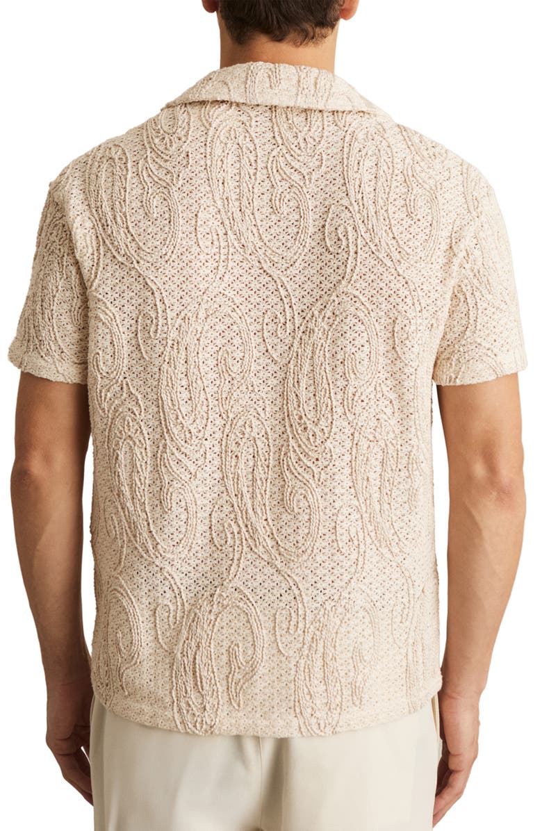 Reiss Finn Crochet Camp Shirt, Alternate, color,