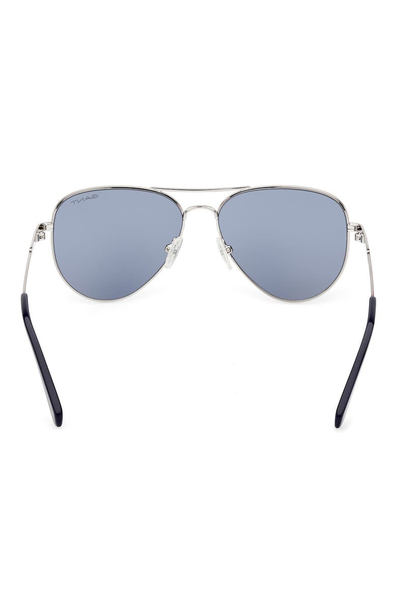 Pilot Sunglasses, Alternate, color, SHINY LIGHT RUTHENIUM / BLUE