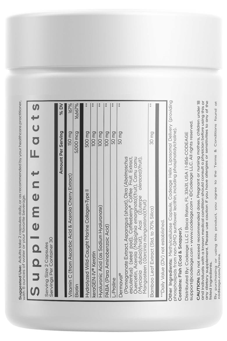 Hair Skin Nails Vitamins Platinum, Keratin, Dermaval, Biotin, Collagen, Alternate, color, White